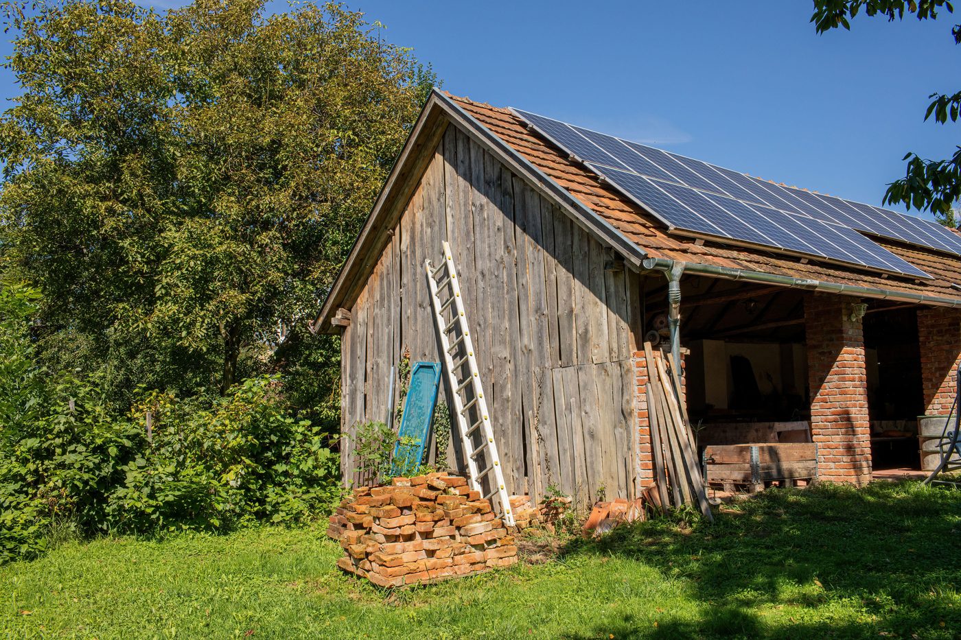Solar panels installed on a rural Hudson Valley barn roof